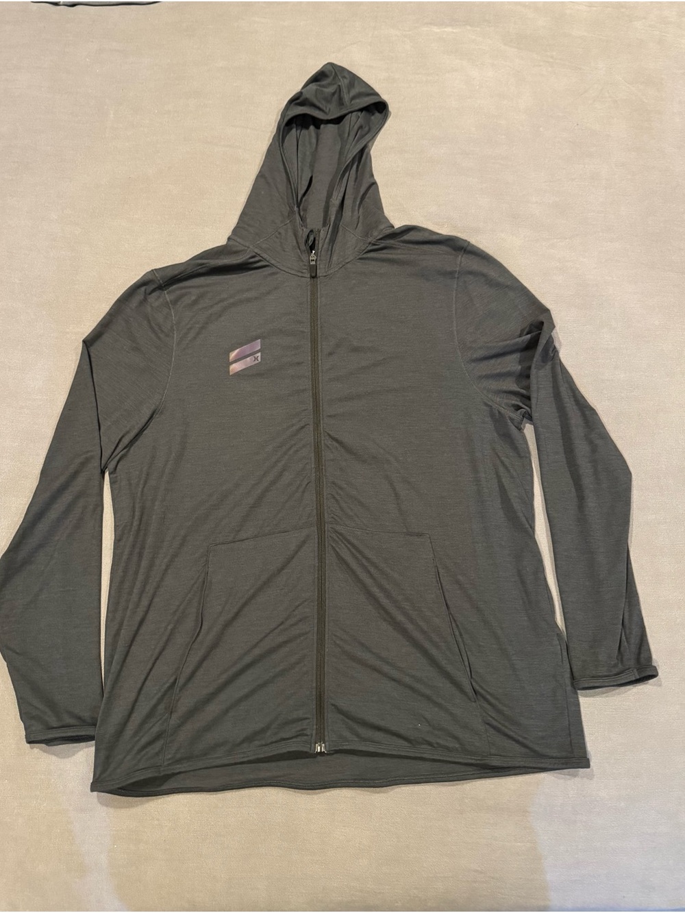Hurley Lightweight Hooded Zip-Up Jacket -grey